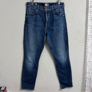 Mother Jeans Womens Size 29 Blue The Stunner Fray Roasting Nuts Wash Stretch